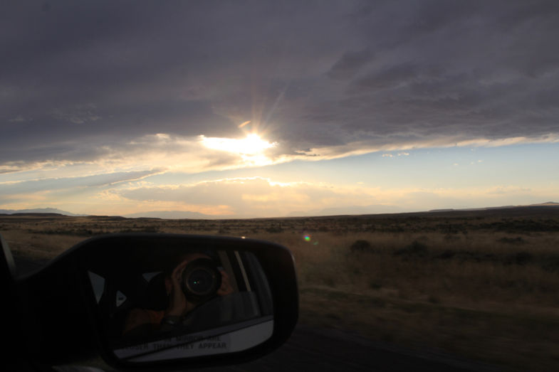 Onweer op komst, opweg naar Cody om te overnachten vlak voor Yellowstone NP Amerika