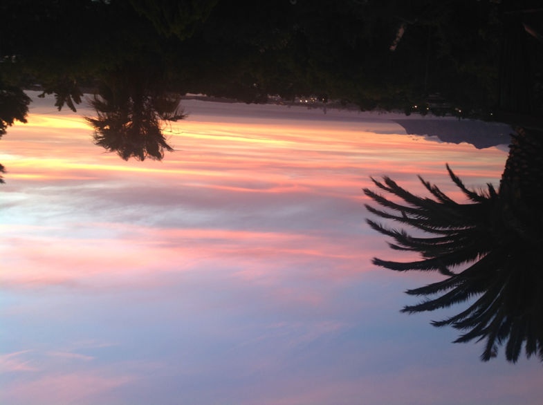 Uitzicht Somerset West-Strand bij zonsondergang.