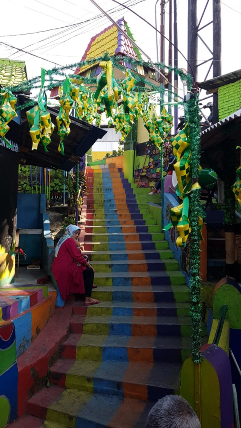 Kleurrijk kampong in Malang (Ind)