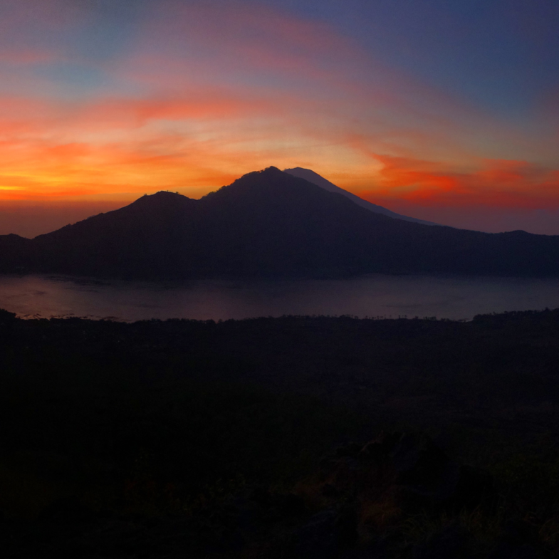 Morning at Mount and Lake Batur