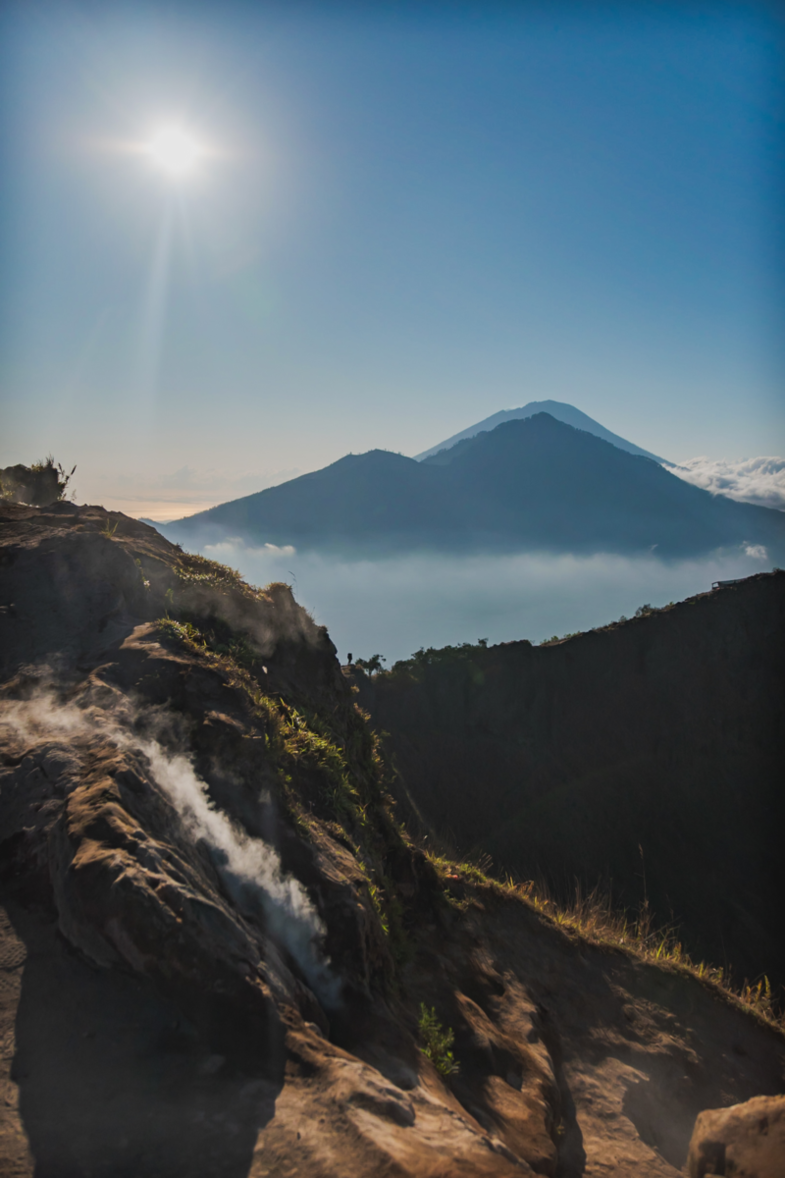 A steaming hot sunrise on Batur Volcano Bali