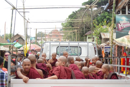 Monks on their way to the marketplace