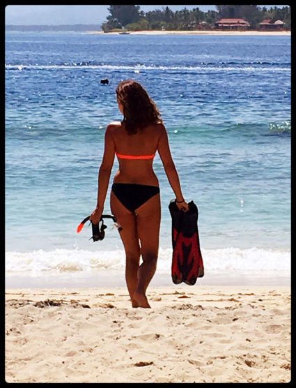 Mijn dochter gaat lekker snorkelen ,bij Gilli island Bali