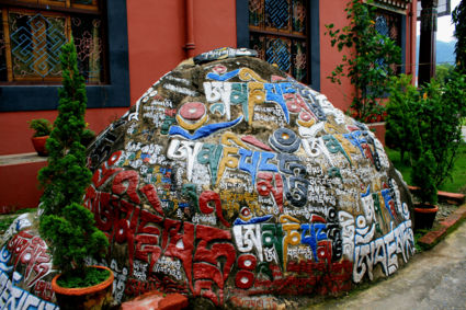 Graffiti van Boeddhistische monniken