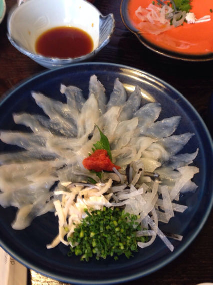 fugu  (kogelvis) eten in Tokio