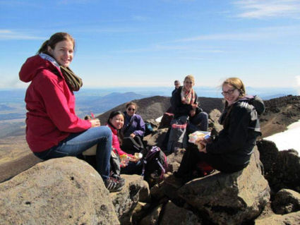Lunch on top of the mountain - best view ever! (Tongariro crossing)