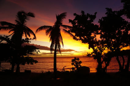 Zonsondergang in Fiji