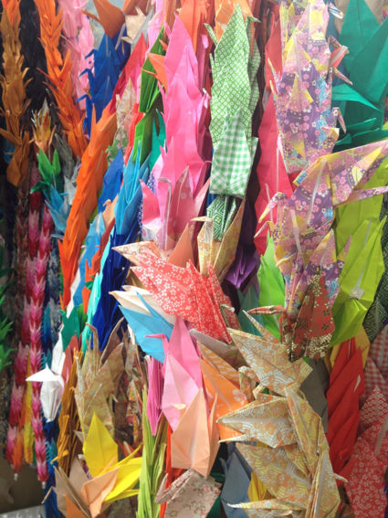 Origami cranes to grant wishes