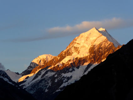 Golden sunset Mount Cook