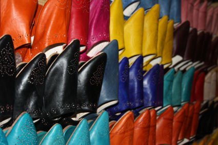 Prachtige Marokkaanse schoenen in Fez