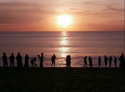 Watching the sunset at Jimbaran beach