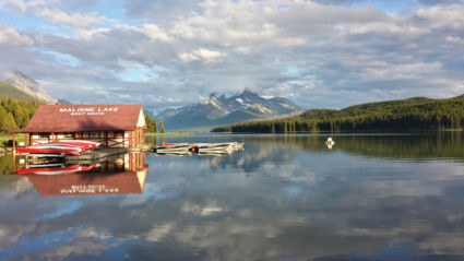 Reflections at Maligne Lake, BC, Canada