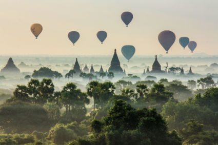 Zonsopgang in Bagan, Myanmar
