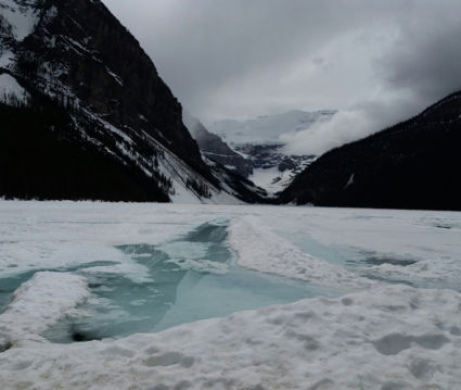 'Lake Louise' still frozen last May, but beautiful