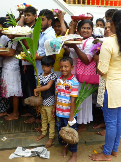 Offeren voor Bo Tree (heilige boom) Sri Lanka