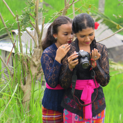 Fotografen gespot in de rijstvelden