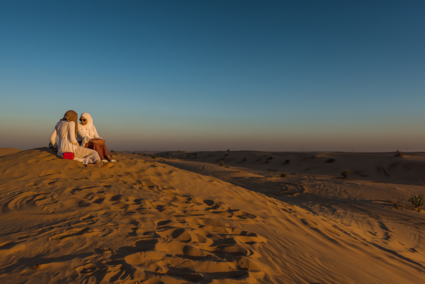 Sunset at Dubai desert