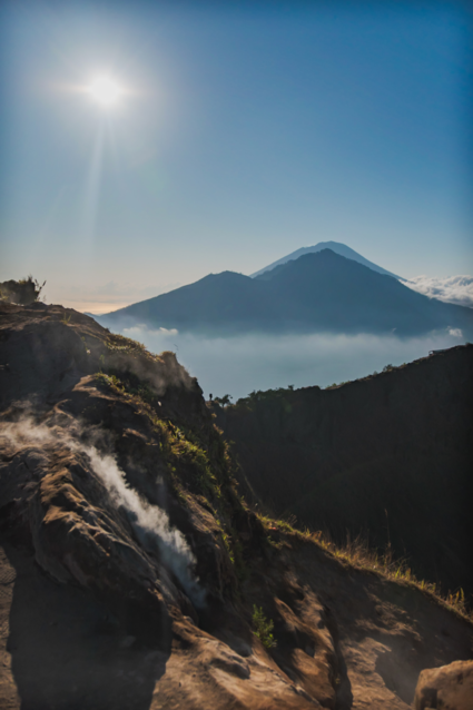 A steaming hot sunrise on Batur Volcano Bali
